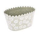 Zelen kovinski cvetlični lonček Dakls Daisy, višina 14,5 cm