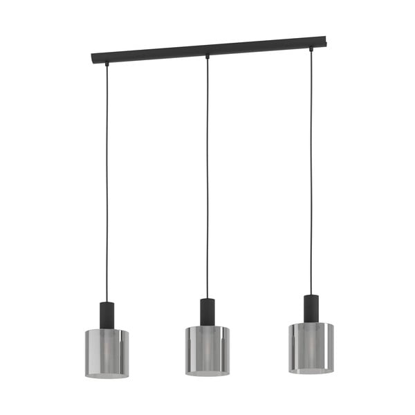 Črna viseča svetilka s steklenim senčilom GOROSIBA – EGLO