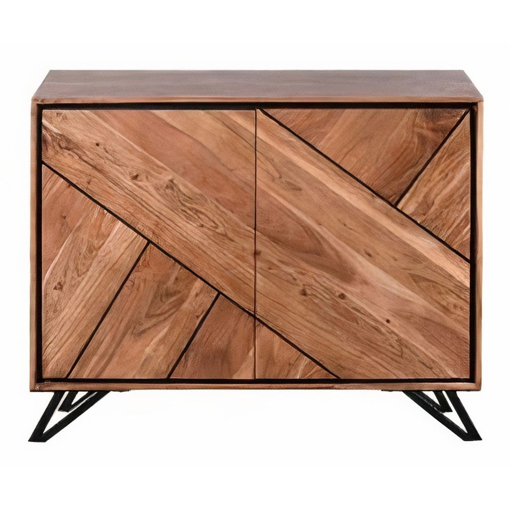 Omarica iz masivne akacije v naravni barvi 120x78x40 cm Ambala