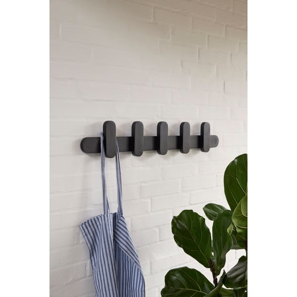 Črn stenski obešalnik iz jesenovega lesa Merry - Hübsch-image-1