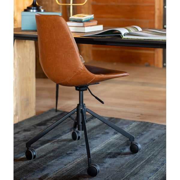 Rjav pisarniški stol na kolesih Dutchbone Franky -image-1
