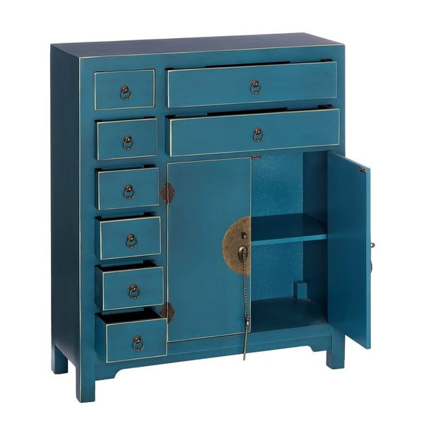 Modra visoka komoda 73x90 cm Oriente – Ixia-image-2