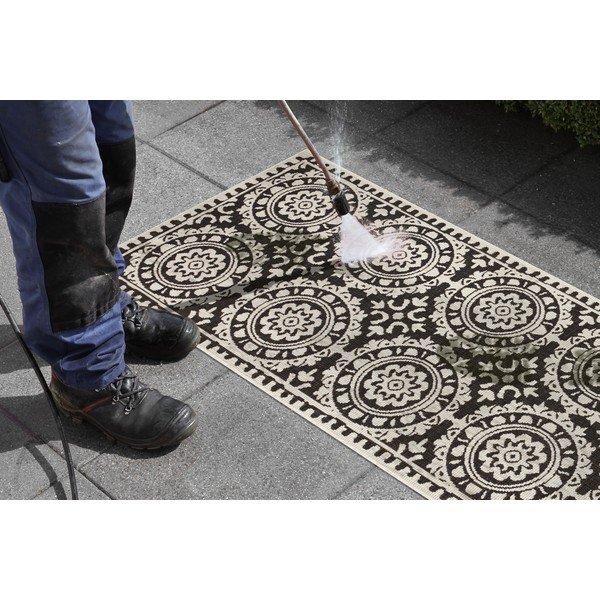 Črno-krem zunanja preproga NORTHRUGS Jardin, 80 x 250 cm-image-3