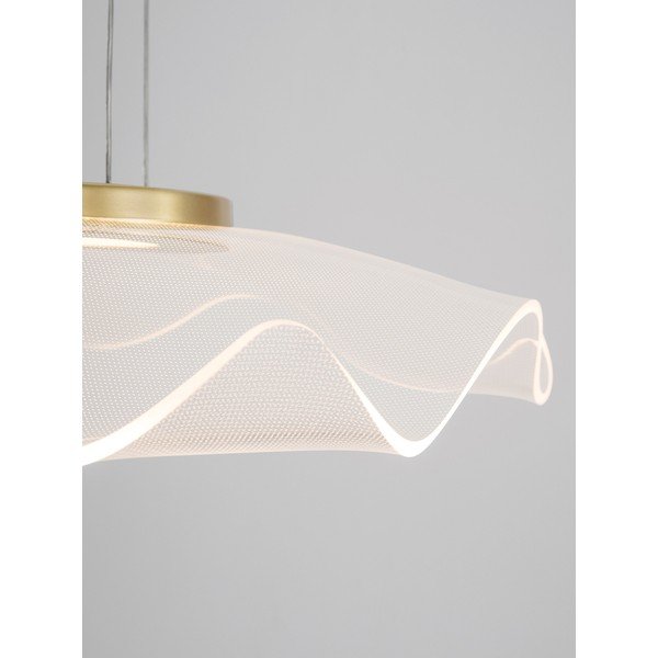 Aluminijasta LED viseča svetilka v zlati barvi s senčilom iz akrilnega stekla Siderno – Nova Luce-image-3