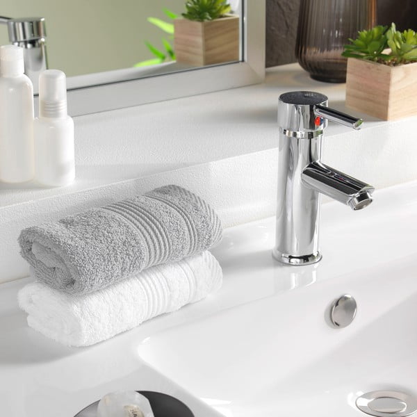 Svetlo siva frotirna bombažna brisača 30x50 cm Tendresse – douceur d'intérieur-image-1