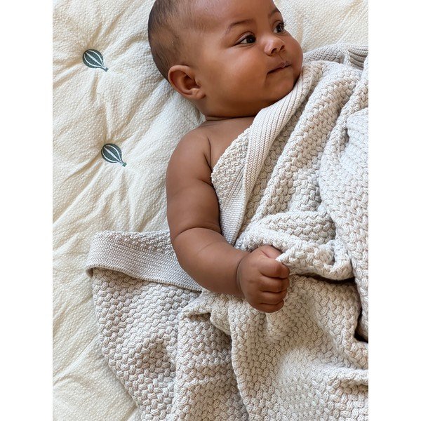 Svetlo rumeno-modra prešita otroška odeja iz organskega bombaža 90x120 cm Balloon – Cam Cam Copenhagen-image-1