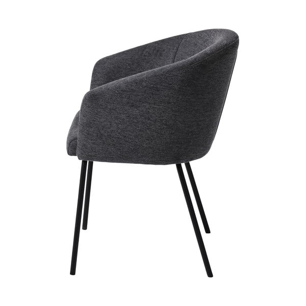 Temno siv oblazinjen jedilni stol z nasloni za roke Easton – Unique Furniture-image-4