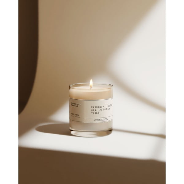 Dišeča sveča iz sojinega voska čas gorenja 40 h #83 Cardamom, Rose, Oud, Tonka – Perfumed Prague-image-2