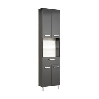 Temno siva visoka kopalniška omarica 50x196 cm - Pelipal