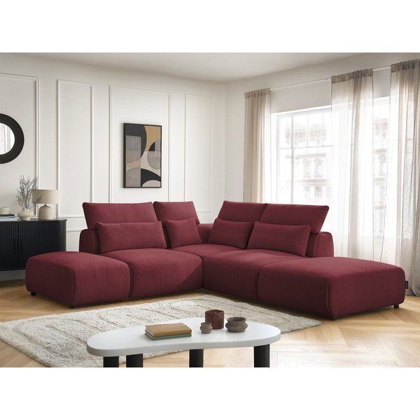 Rdeča nastavljiva kotna sedežna garnitura Jana – Bobochic Paris-image-4
