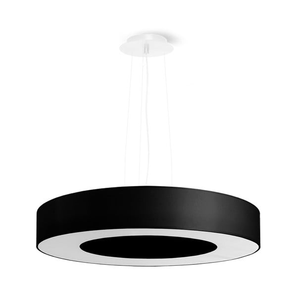 Črna viseča svetilka s tekstilnim senčnikom ø 50 cm Galata Slim – Nice Lamps