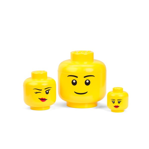 Rumena škatla za shranjevanje v obliki glave LEGO® Winky, ⌀ 16,3 cm-image-2