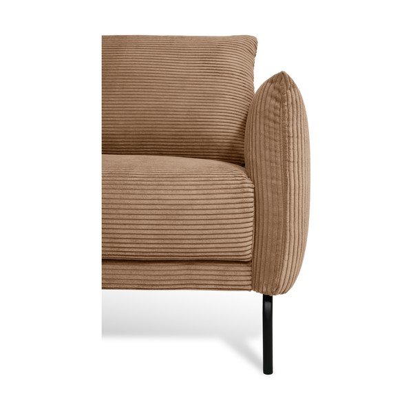 Svetlo rjava sedežna garnitura iz rebrastega žameta 212 cm Venray – Scandic-image-3