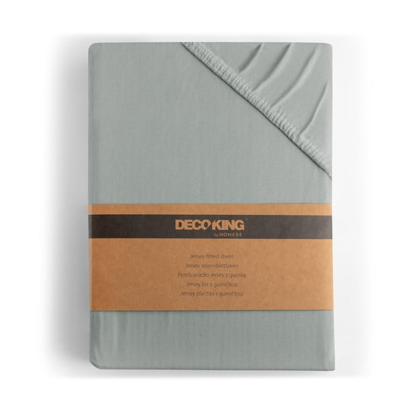 Svetlo siva napenjalna rjuha iz jerseyja 240x220 cm Amber – Restilo-image-4