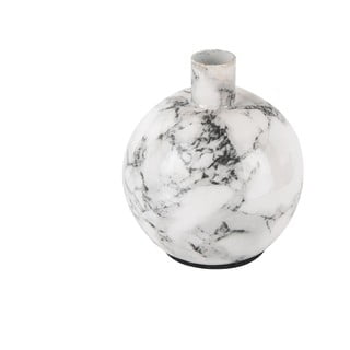 Črno-bel železen svečnik PT LIVING Marble, višina 10 cm