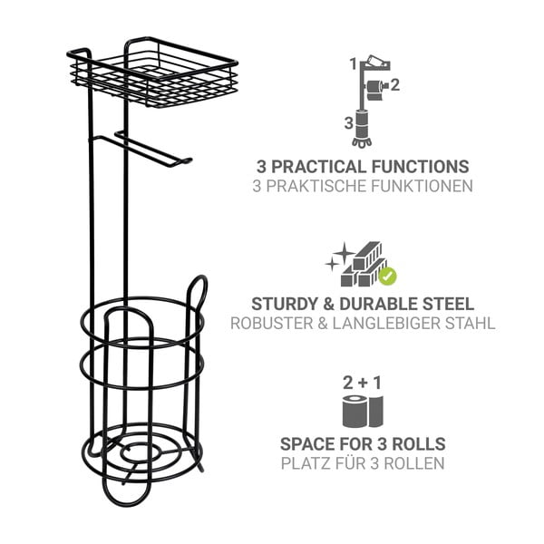 Črno jekleno stojalo za WC papir – Wenko-image-2