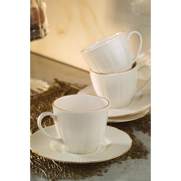 Komplet 6 porcelanskih skodelic za kavo s podstavki Kutahya Café, 200 ml-image-1