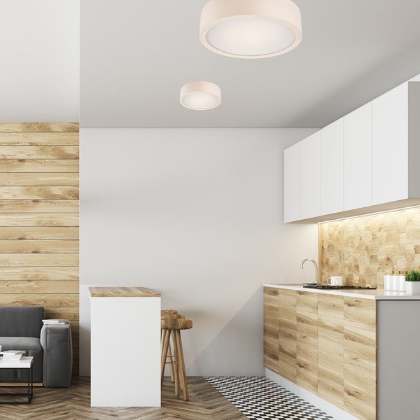 Bela stropna svetilka s steklenim senčilom ø 27 cm Eveline – LAMKUR-image-2