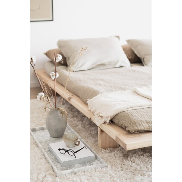 Črna zakonska postelja z letvenim dnom 140x200 cm Japan - Karup Design-image-1