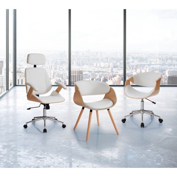 Bel pisarniški stol iz umetnega usnja Visby – Tomasucci-image-1