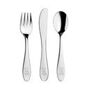 Otroški jedilni pribor iz nerjavečega jekla v srebrni barvi 3 kos - Orion