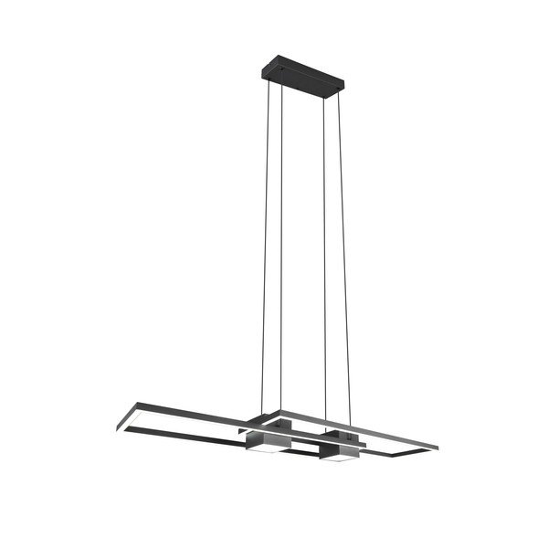 Mat črna zatemnitvena LED viseča svetilka z daljinskim upravljalnikom Albany – Trio-image-2