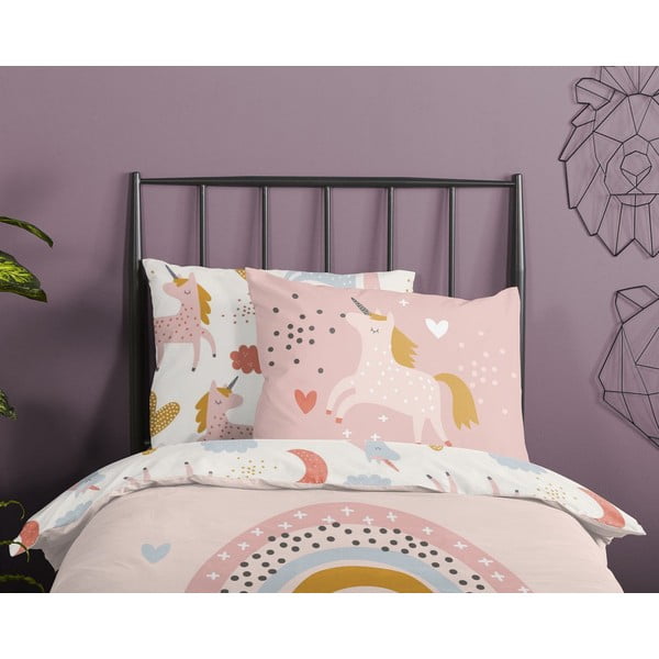 Otroška bombažna posteljnina Good Morning Unicorn, 140 x 220 cm-image-3