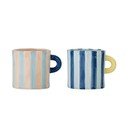 Modre/rožnate keramične skodelice v kompletu 2 ks 250 ml Phoenix – Bloomingville