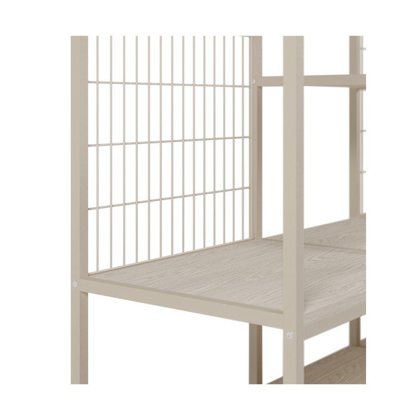Kremno bela odprta jeklena garderobna omara 140x179,5x40 cm Amara – Marckeric-image-4
