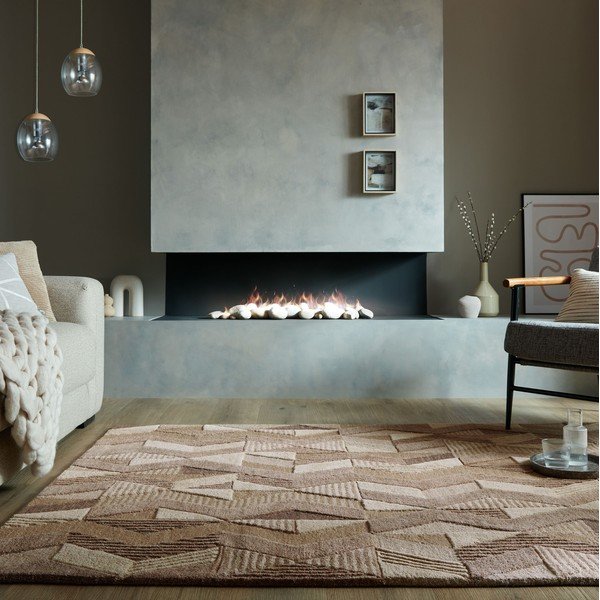 Rjava ročno tkana volnena preproga 200x290 cm Moda Asher – Flair Rugs-image-1