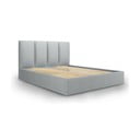Svetlo siva zakonska postelja Mazzini Beds Juniper, 180 x 200 cm