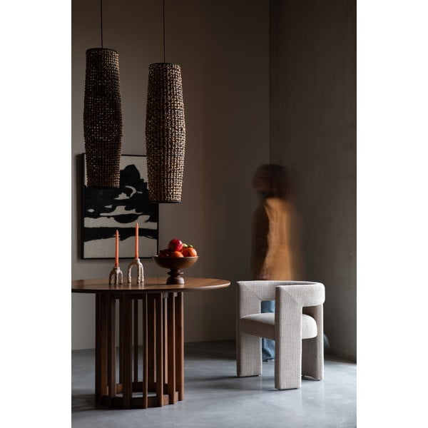 Kremno bel oblazinjen jedilni stol z nasloni za roke Medina – Dutchbone-image-1