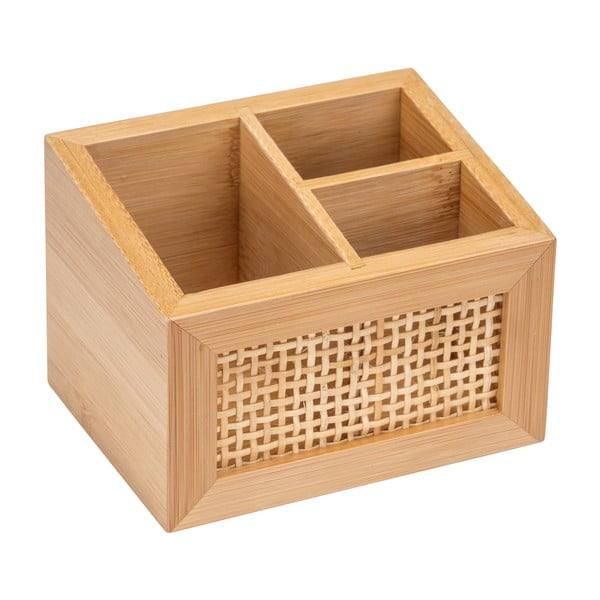 Organizator za kopalnico iz bambusa Wenko Allegre, 12 x 9 cm