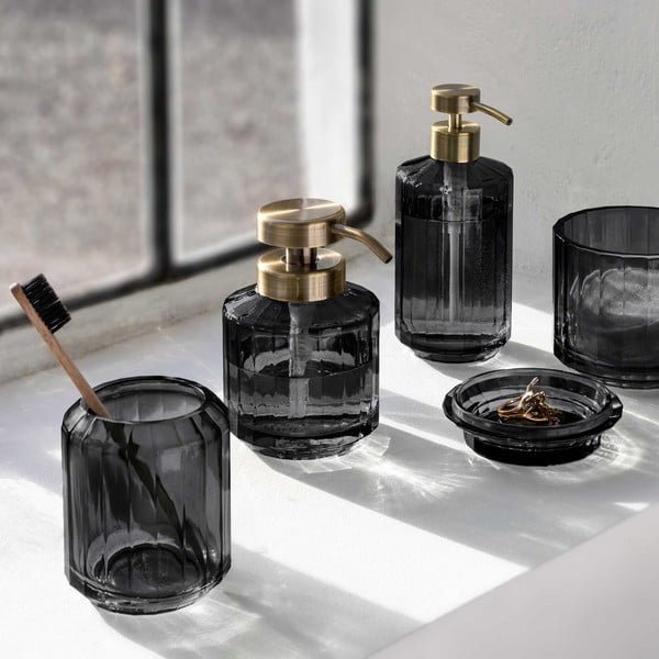 Črn steklen lonček za zobne ščetke Vision – Mette Ditmer Denmark-image-2