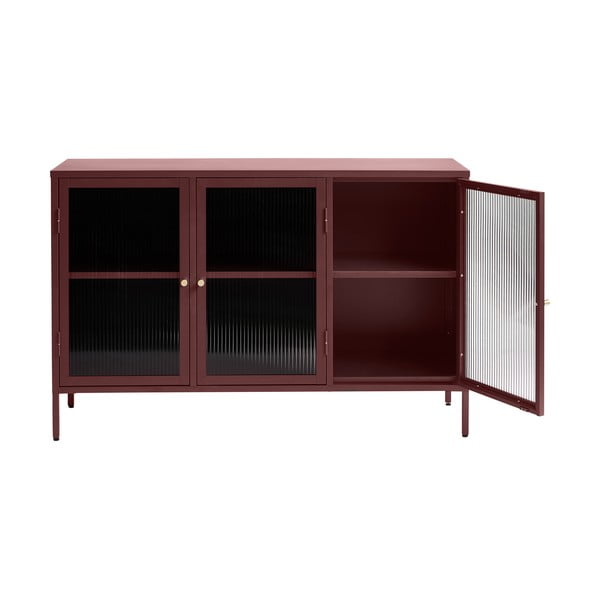 Rdeča kovinska vitrina 132x85 cm Bronco – Unique Furniture-image-4