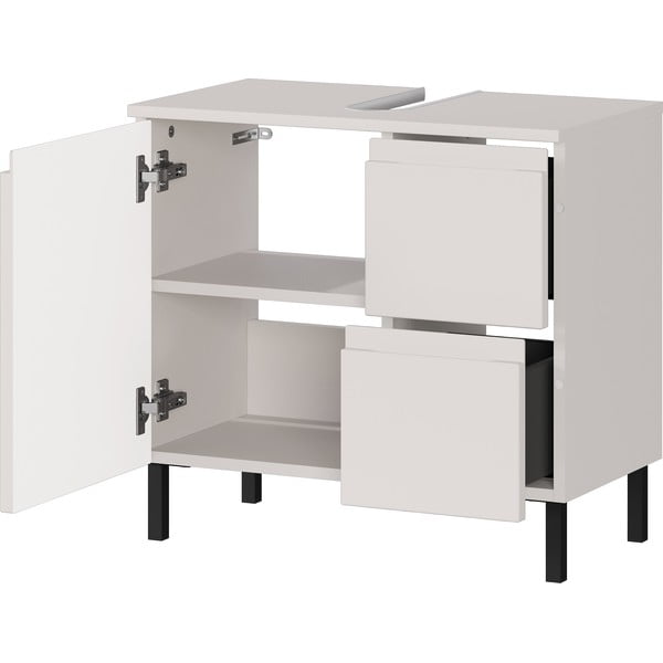 Kremno bela nizka omarica za pod umivalnik 60x56 cm Salinas – Germania-image-3