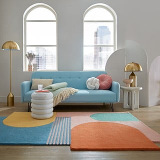 Modra ročno tkana volnena preproga 150x240 cm Lozenge Bright Multi – Flair Rugs