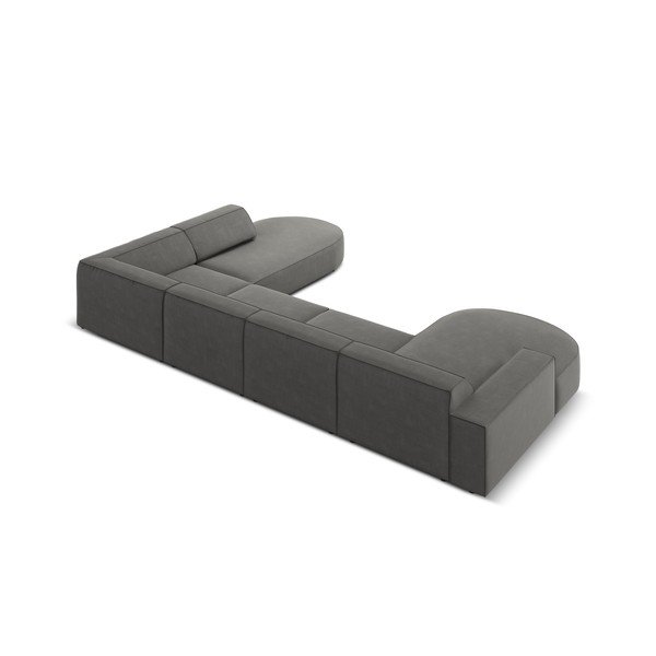 Siva žametna kotna zofa (desni kot) Jodie - Micadoni Home-image-3