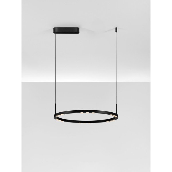 Mat črna aluminijasta LED zatemnitvena viseča svetilka ø 60 cm Lunette – Nova Luce-image-4