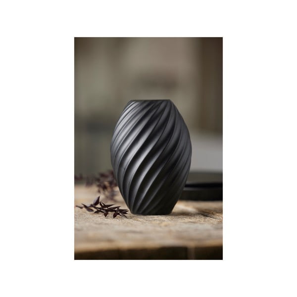 Vaza iz črnega porcelana Morsø River, višina 16 cm-image-3