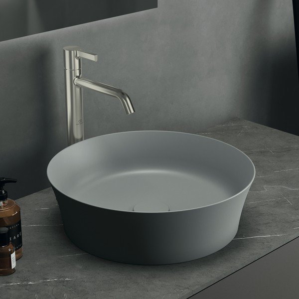 Svetlo siv keramičen okrogel umivalnik ø 40 cm Ipalyss – Ideal Standard-image-1
