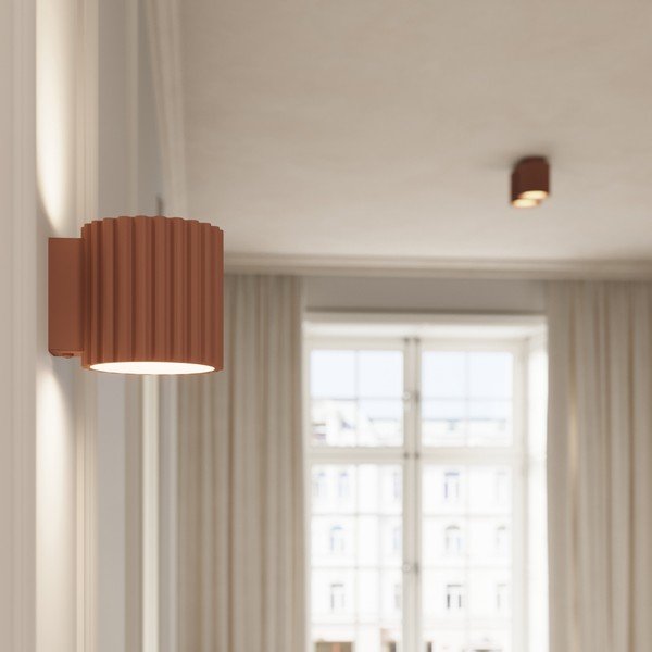 Svetlo rjava stenska svetilka ø 10 cm Zora – Sollux-image-3