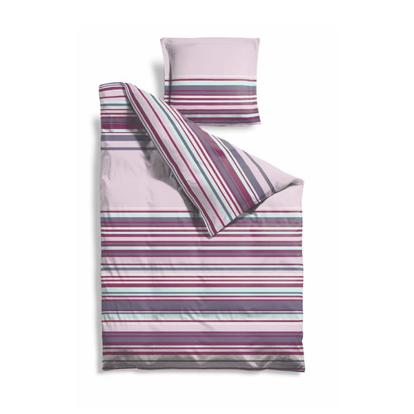 Podaljšano posteljno perilo Vijolične črte, 140x220 cm
