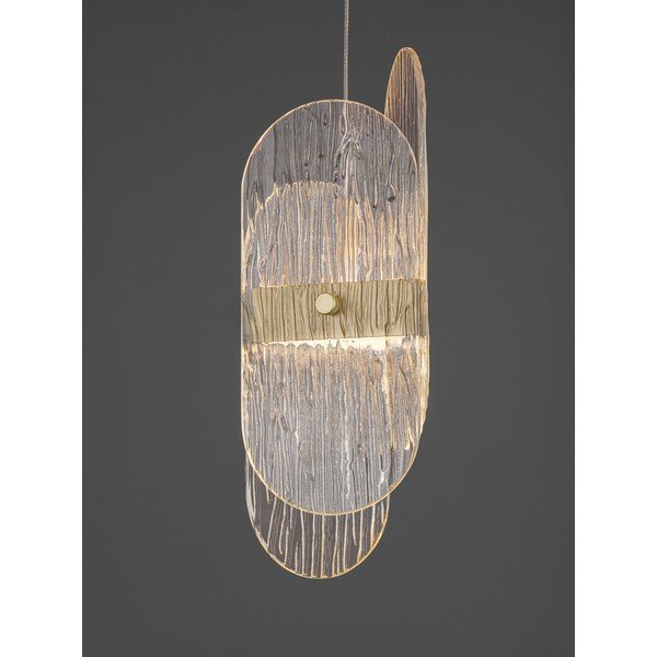 Medeninasta kovinska LED zatemnitvena viseča svetilka s steklenim senčilom ø 32 cm Lucien – Nova Luce-image-2