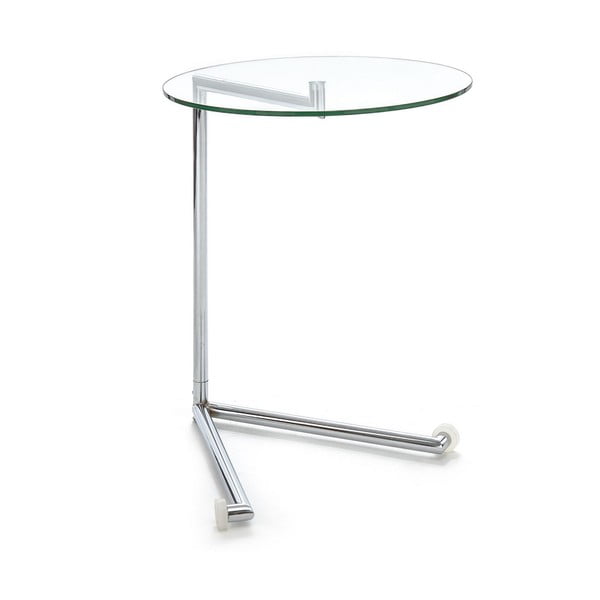 Okrogla stranska mizica s stekleno mizno ploščo 46x51 cm Hardy – Tomasucci
