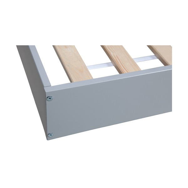 Siva postelja iz borovega lesa WOOOD Connect, 90 x 200 cm-image-4