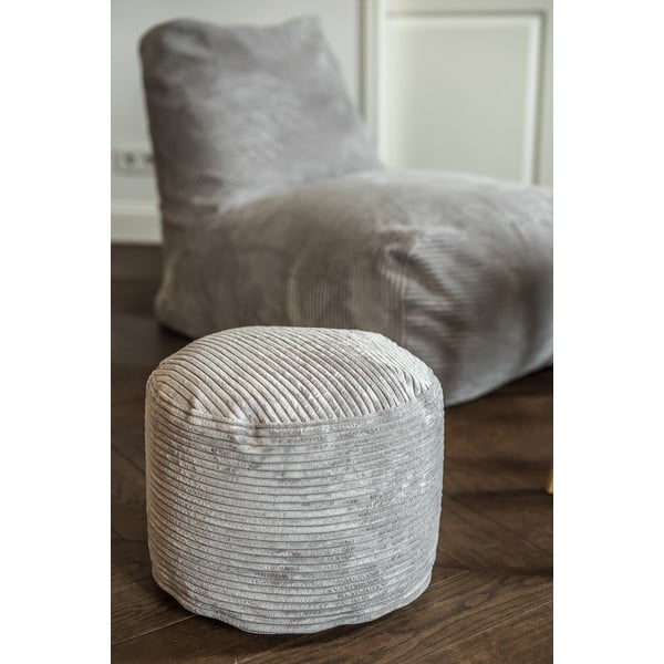 Kremno bela vreča za sedenje iz rebrastega žameta Mini – SLOWDOWN-image-4