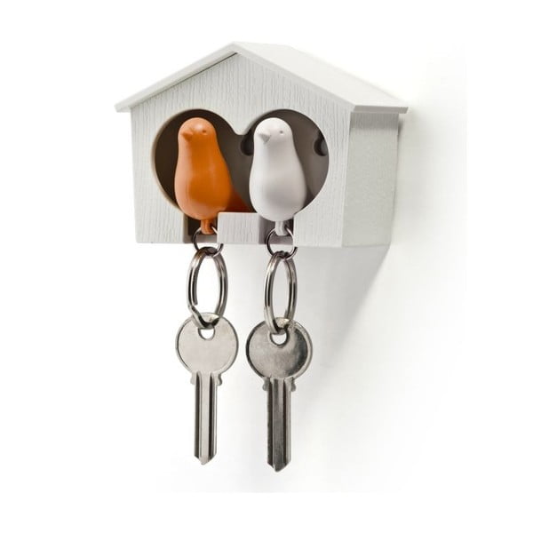 Beli obesek za ključe z oranžno-belim obeskom za ključe Qualy Duo Sparrow