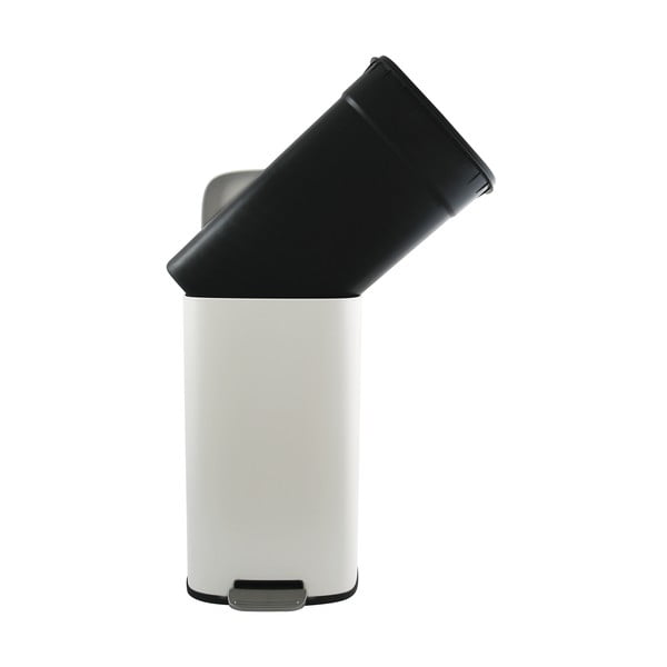 Mat bel jeklen koš za smeti s pedalom 50 l Akira – Spirella-image-3