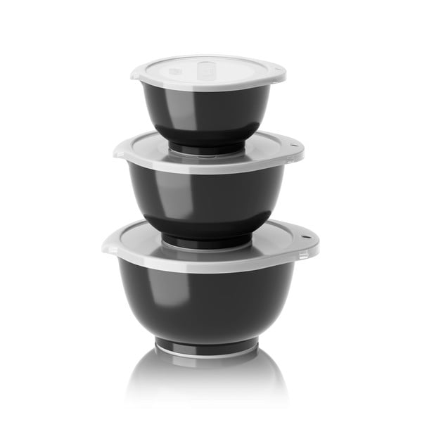 Črne skledice v kompletu 3 ks 750 ml Margrethe Mini – Rosti